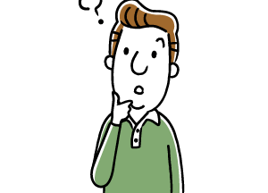 疑問を持つ中年男性イラスト