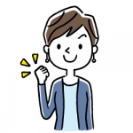 ガッツポーズをする笑顔のビジネス女性イラスト