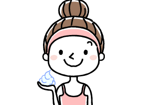 洗顔クリームを持つ女性イラスト
