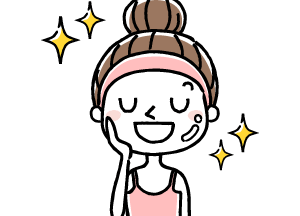 洗顔で綺麗になった女性イラスト